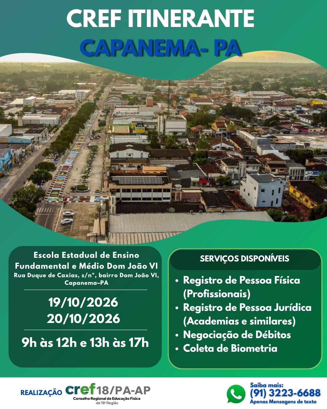 Itinerante Capanema <!-- wp:image {"id":13524,"sizeSlug":"large","linkDestination":"media"} -->
<figure class="wp-block-image size-large"><a href="https://www.cref18.org.br/wp-content/uploads/2026/10/CAPA.jpeg"><img src="https://www.cref18.org.br/wp-content/uploads/2026/10/CAPA-819x1024.jpeg" alt="" class="wp-image-13524"/></a></figure>
<!-- /wp:image -->